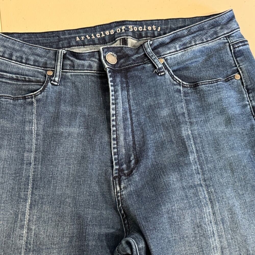 Articles of Society jeans released hem denim vertical seamed  Sz 30 US 10 - Picture 4 of 12